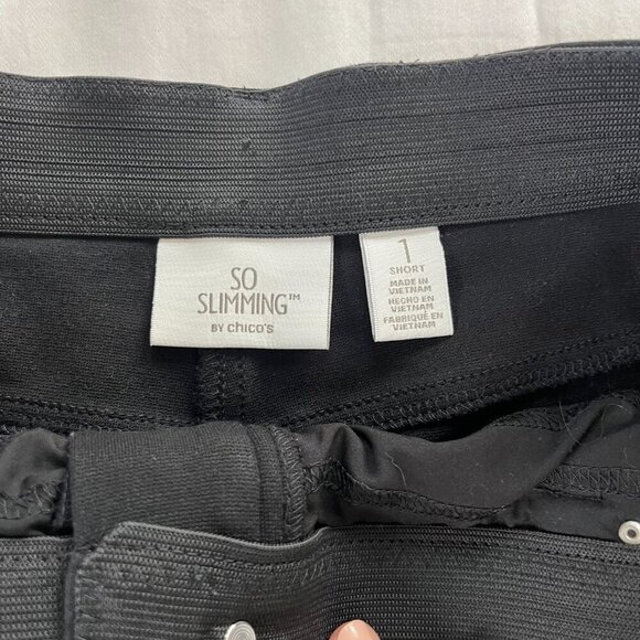 Chico's So Slimming Solid Black High Rise Straight Leg Pants | Size 1S (8S) - Picture 3 of 5